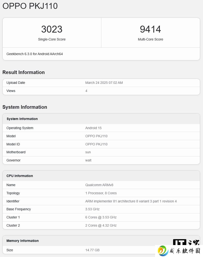 详细阅读:OPPO Find X8 Ultra 手机跑分曝光:骁龙 8 至尊版芯片,16GB 内存 OPPO Find X8 Ultra 手机跑分曝光:骁龙 8 至尊版芯片,16GB 内存