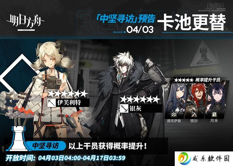 明日方舟中坚寻访更新 银灰伊芙利特概率UP