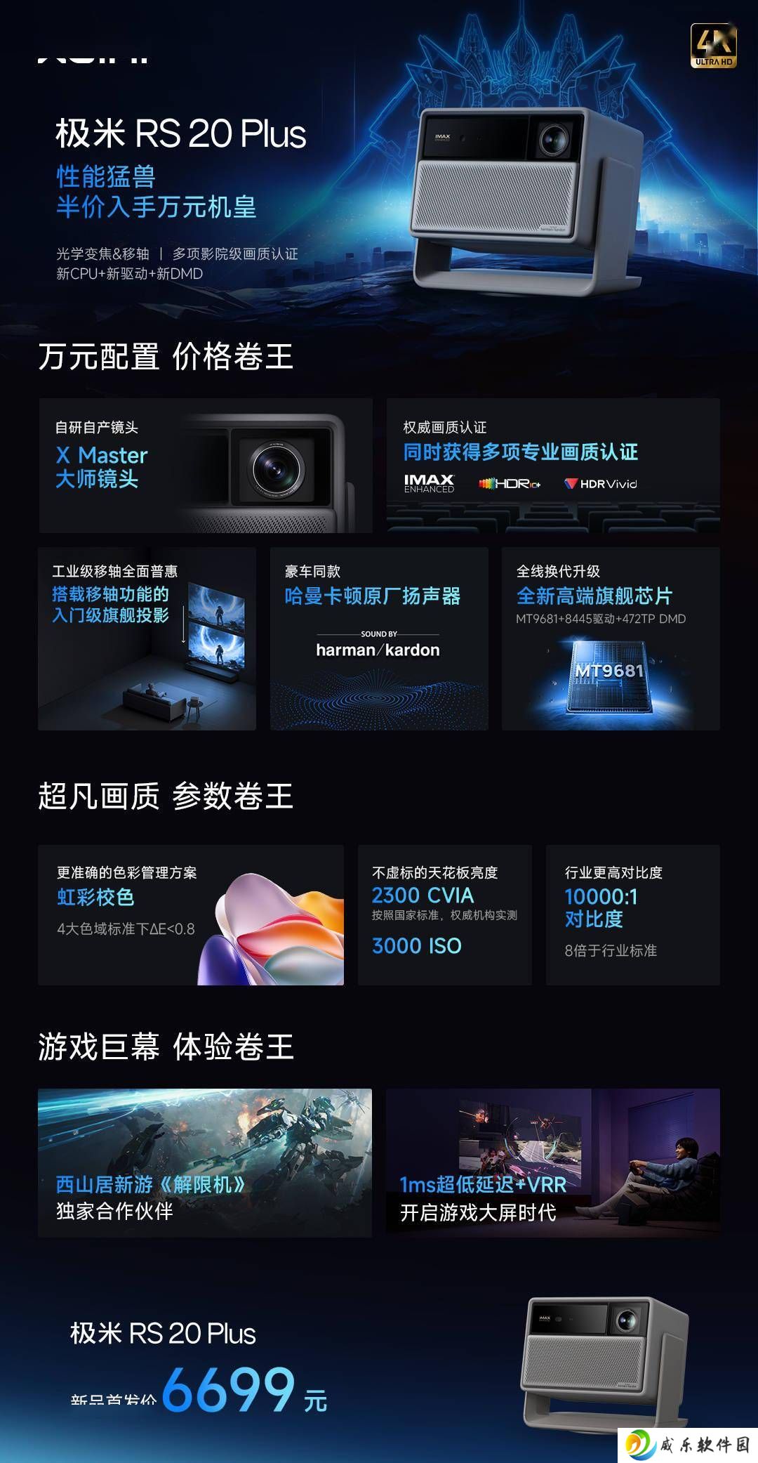 极米RS 20系列投影新品发布，无损4K画质体验，最低6599元起售