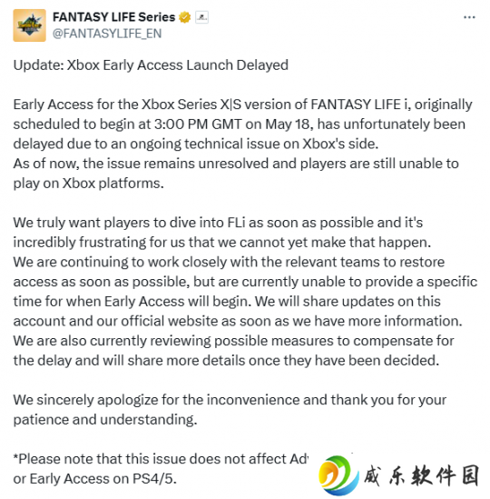 《幻想生活i》Xbox版延期 微软平台技术问题致跳票