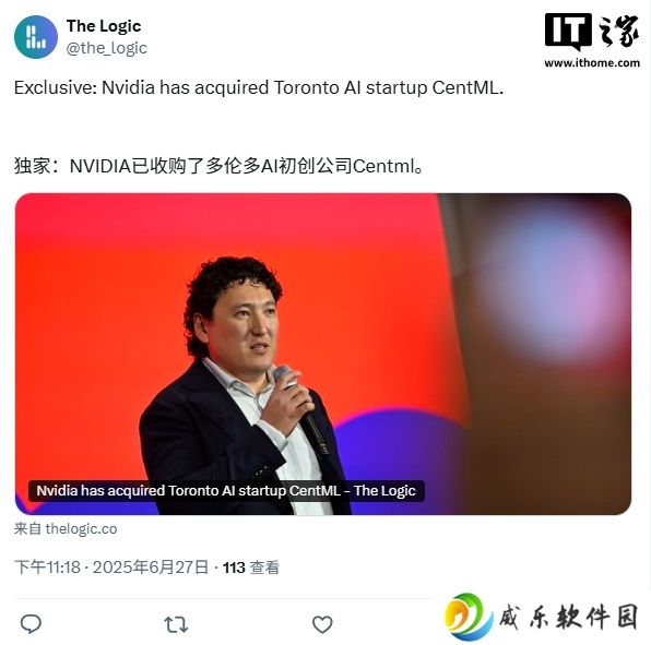 英伟达低调收购加拿大 AI 初创公司 CentML，多位高管及工程师加盟