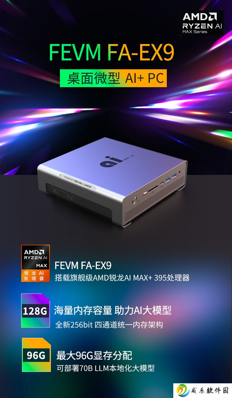 2L 体积 120W 释放，FEVM 预热 AMD 锐龙 AI Max+ 395 迷你主机 FA-EX9