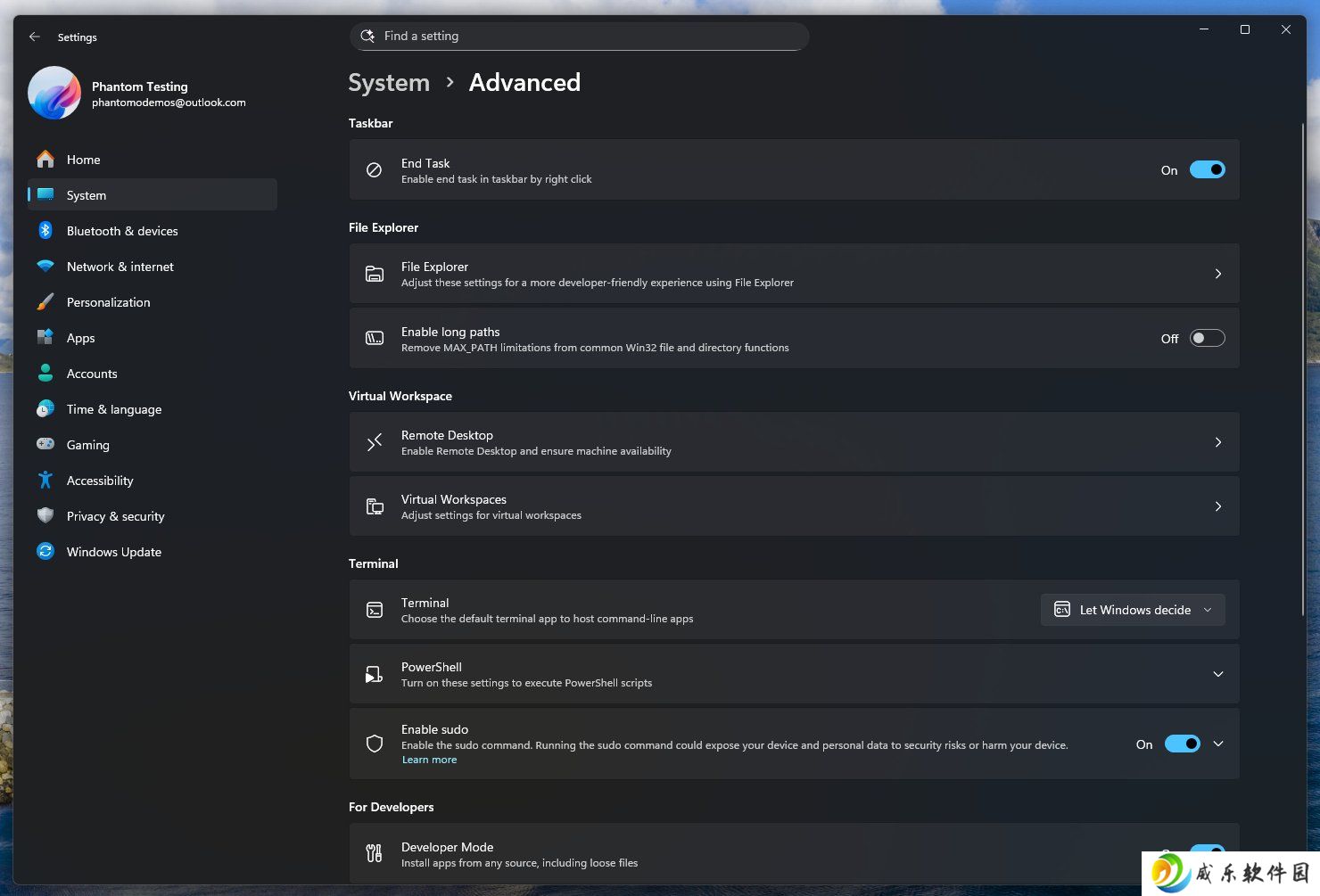 微软 Win11“高级设置”已上线 Dev / Beta 版本，可通过 ViVeTool 开启
