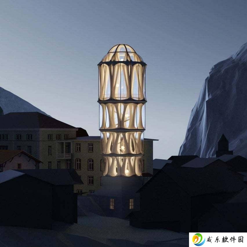 阿尔卑斯山麓惊现世界最高3D打印建筑，29.87米高，内部堆叠124个混凝土构件