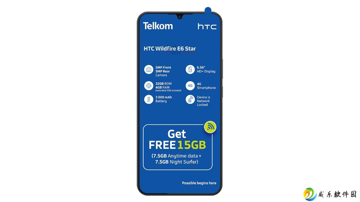 HTC 将推 Wildfire E6 Star 入门 4G 手机：6.56 英寸水滴屏、3000mAh 电池，4GB+32GB 组合