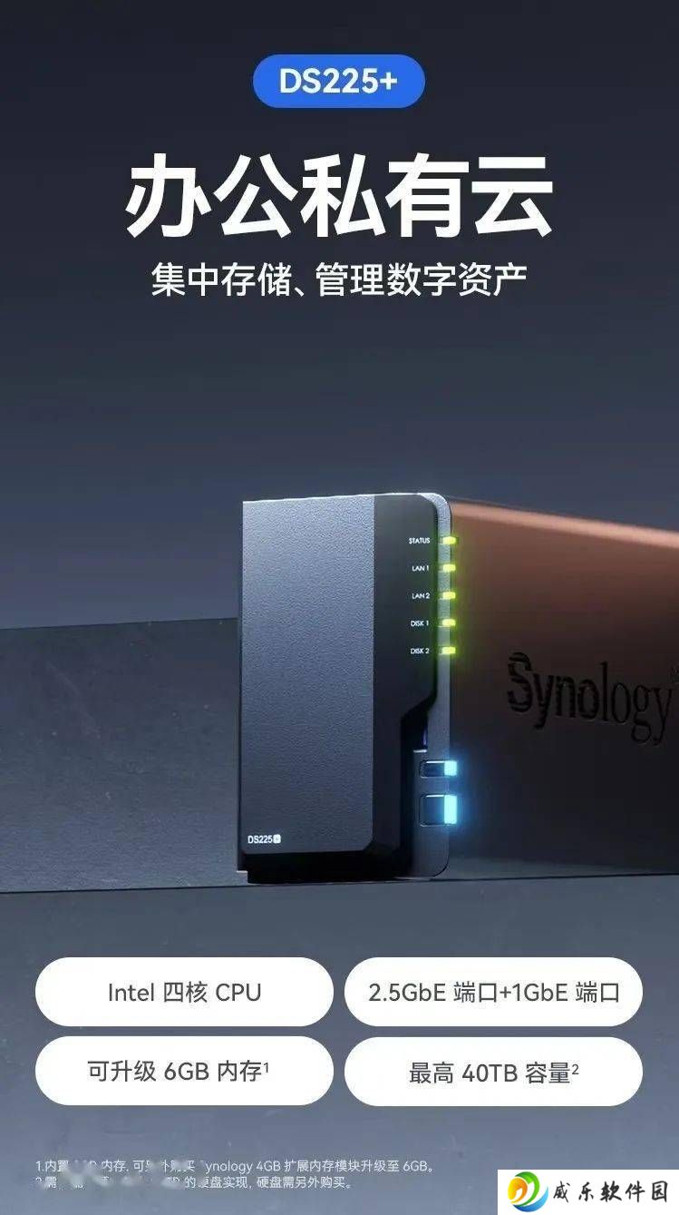 群晖新款DS225+ NAS来袭：2.5G网口+英特尔四核CPU，性能再升级？