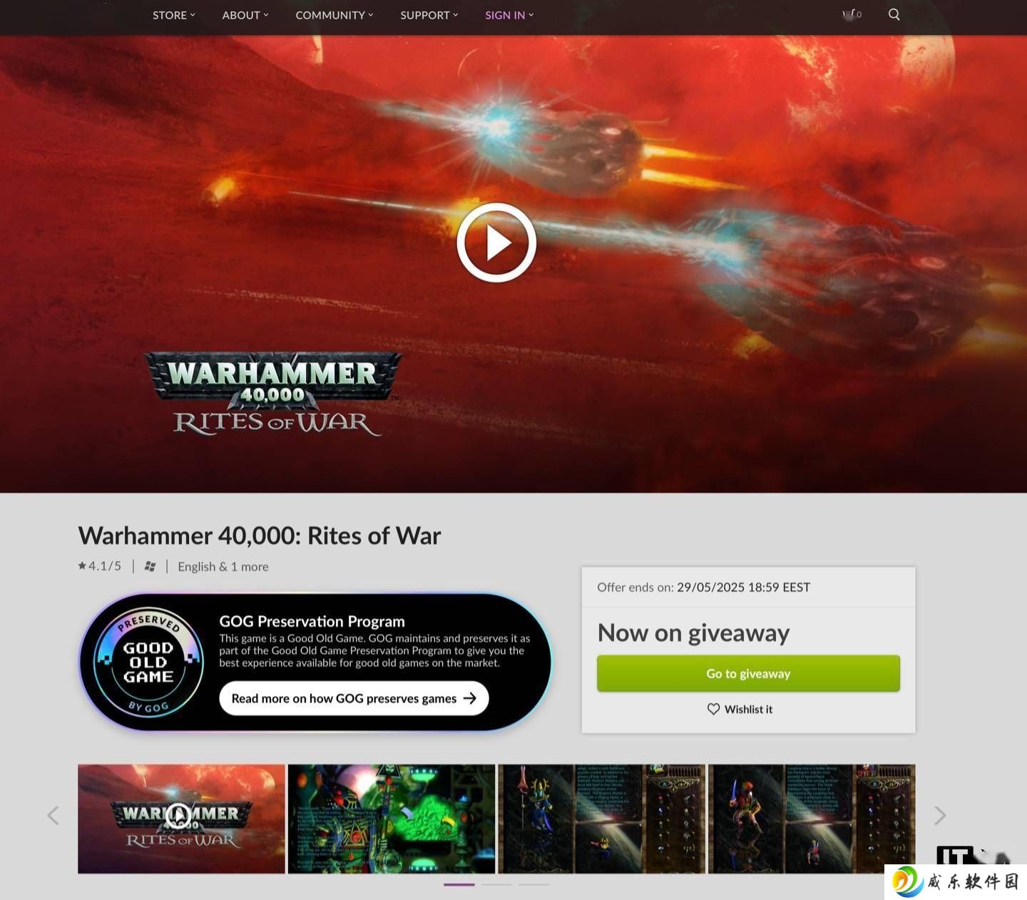 GOG福利！经典策略战棋《战锤40K：战争仪式》限时免费领