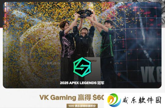 新王加冕！VKG勇夺电竞世界杯《Apex》冠军